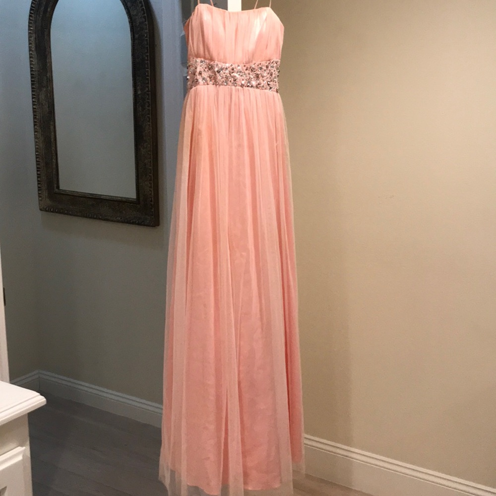 Sweet pink toile full length dress. Size 1/2